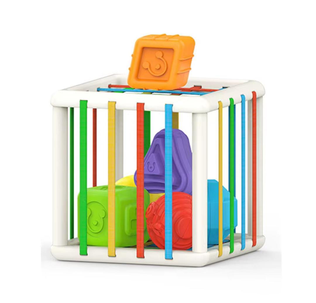 Cubo Sensorial Con Figuras Geometricas