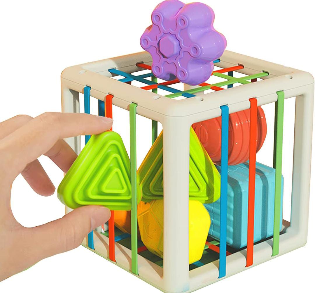 Cubo Sensorial Con Figuras Geometricas